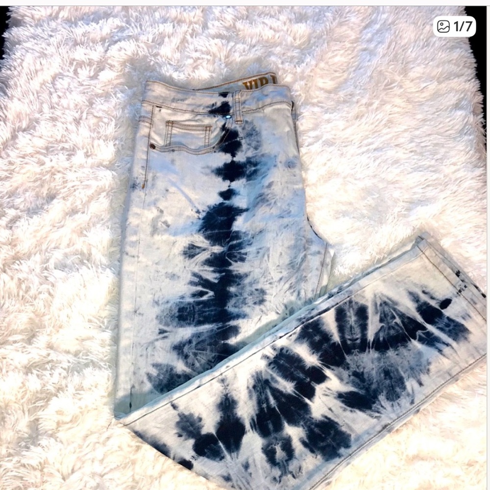New VIP Jeans stone washed (looks tie dye) Sz 15/16 super stretchy